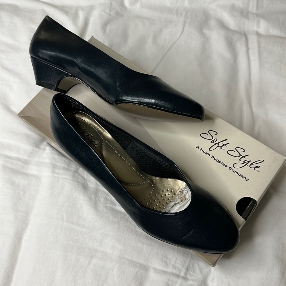 Soft style hush puppies angel II H79654 navy marine lisse 9 medium